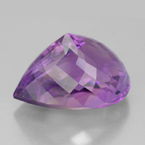 Amatista violeta natural de 10,32 ct, en forma de pera, VVS