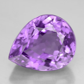 Amatista violeta natural de 7,40 ct, en forma de pera, VVS