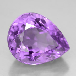 Amatista violeta natural de 7,40 ct, en forma de pera, VVS