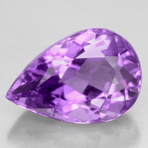 Amatista Violeta natural de 6.62 ct, En forma de pera, VVS