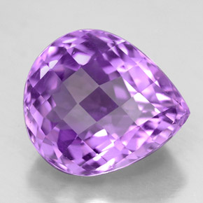 Amatista violeta natural de 6,77 ct, en forma de pera, VVS-VS