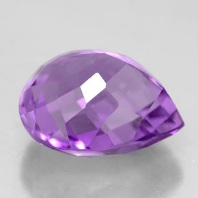 Amatista violeta natural de 6,77 ct, en forma de pera, VVS-VS
