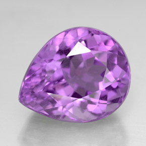 Amatista violeta natural de 6,31 ct, en forma de pera, VVS