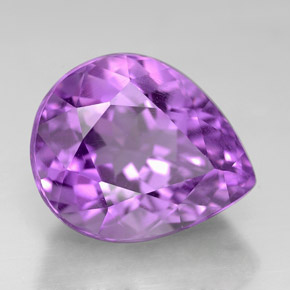 Amatista violeta natural de 6,31 ct, en forma de pera, VVS
