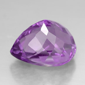 Amatista violeta natural de 6,31 ct, en forma de pera, VVS
