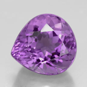 Amatista violeta natural de 5,72 ct, en forma de pera, VVS
