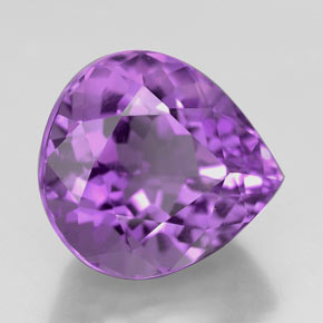 Amatista violeta natural de 5,72 ct, en forma de pera, VVS