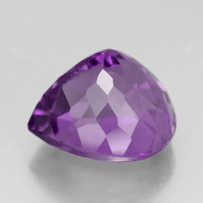Amatista violeta natural de 5,72 ct, en forma de pera, VVS