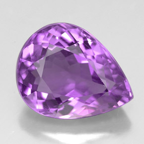 Amatista violeta natural de 5,99 ct, en forma de pera, VVS