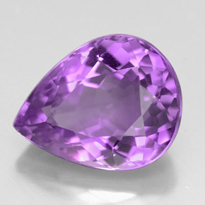 Amatista violeta natural de 5,99 ct, en forma de pera, VVS