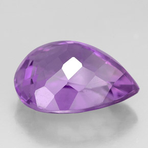 Amatista violeta natural de 5,99 ct, en forma de pera, VVS