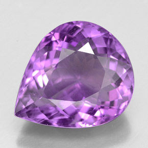 Amatista violeta natural de 6,41 ct, en forma de pera, VS