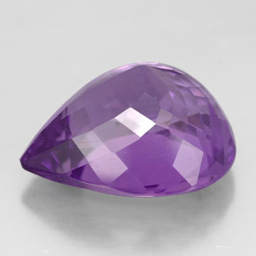 Amatista violeta natural de 6,41 ct, en forma de pera, VS