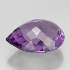 Amatista violeta natural de 5,62 ct, en forma de pera, VVS