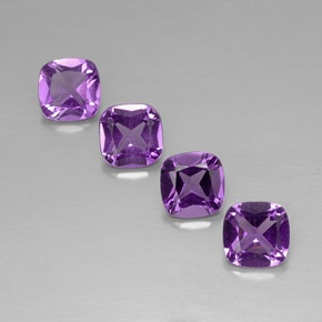 Gemas de amatista violeta natural de  ct, corte cojín, VVS