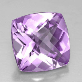 Amatista violeta natural de 4,07 ct, corte cojín, VVS