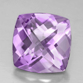 Amatista violeta natural de 4,07 ct, corte cojín, VVS