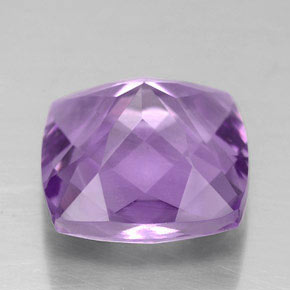 Amatista violeta natural de 4,07 ct, corte cojín, VVS