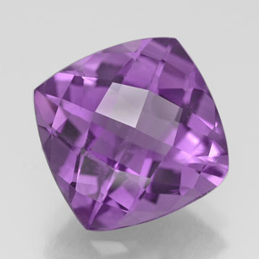 Amatista violeta natural de 3,42 ct, corte cojín, VVS