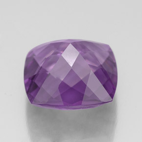 Amatista violeta natural de 3,42 ct, corte cojín, VVS