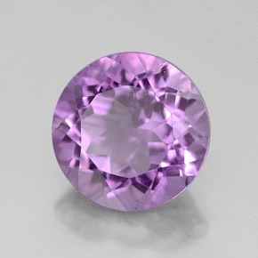 Amatista violeta natural de 2,53 ct, corte redondo, VS