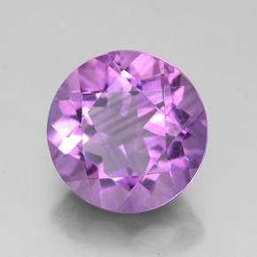 Amatista violeta natural de 2,70 ct, corte redondo, VVS