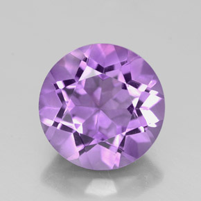 Amatista violeta natural de 2,60 ct, corte redondo, VVS