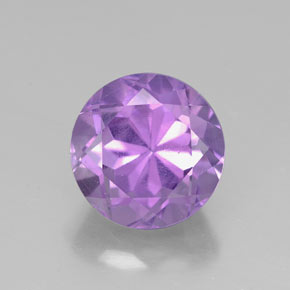 Amatista violeta natural de 2,94 ct, corte redondo, VVS