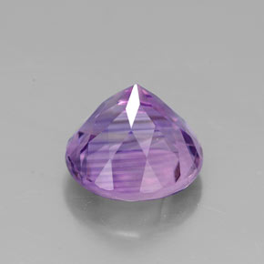 Amatista violeta natural de 2,75 ct, corte redondo, VVS