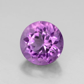 Amatista violeta natural de 2,72 ct, corte redondo, VS