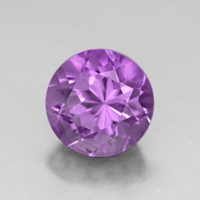 Amatista violeta natural de 2,85 ct, corte redondo, VVS-VS