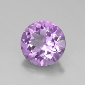 Amatista violeta natural de 2,40 ct, corte redondo, VVS