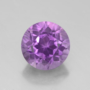 Amatista violeta natural de 3,05 ct, corte redondo, VVS