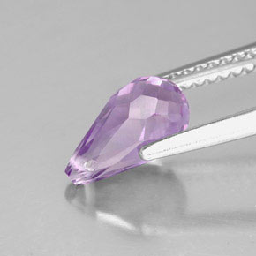 Amatista violeta natural de 1,37 ct, briolette, VVS-VS