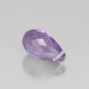 Amatista violeta natural de 1,37 ct, briolette, VVS