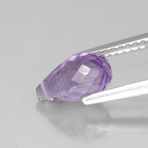 Amatista violeta natural de 1,37 ct, briolette, VVS