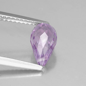 Amatista violeta natural de 1,41 ct, briolette, VVS-VS