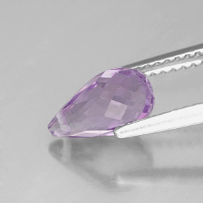 Amatista violeta natural de 1,41 ct, briolette, VVS-VS