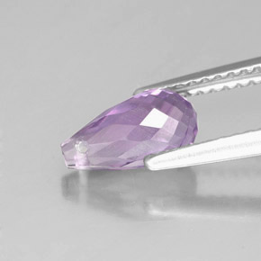 Amatista violeta natural de 1,28 ct, briolette, VVS