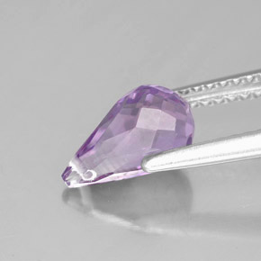 Amatista violeta natural de 1,41 ct, briolette, VVS-VS