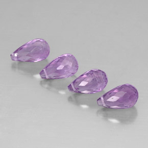Gemas de amatista violeta natural de  ct, briolette, VVS-VS