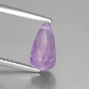 Amatista violeta natural de 1,38 ct, briolette, VS