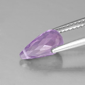 Amatista violeta natural de 1,38 ct, briolette, VS