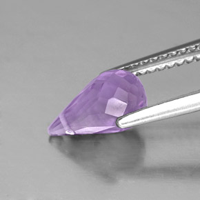 Amatista violeta natural de 1,35 ct, briolette, VS