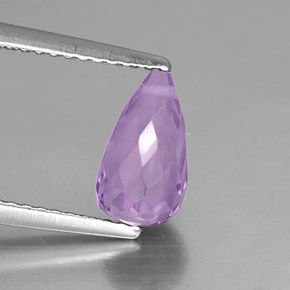 Amatista violeta natural de 1,53 ct, briolette, VS
