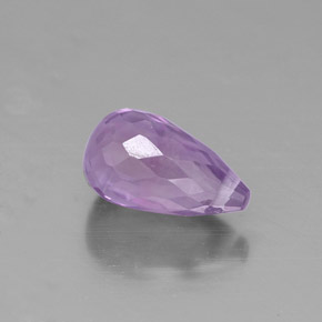 Amatista violeta natural de 1,53 ct, briolette, VS