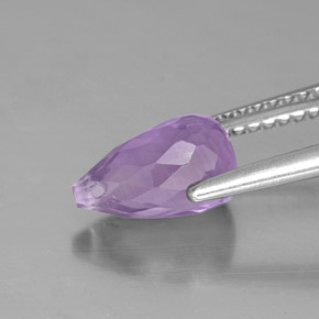 Amatista violeta natural de 1,53 ct, briolette, VS