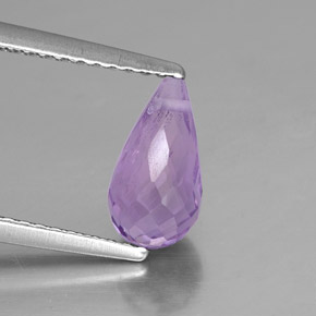 Amatista violeta natural de 1,32 ct, briolette, VS