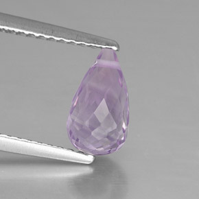 Amatista violeta natural de 1,38 ct, briolette, VS