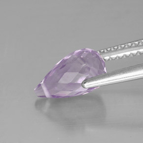 Amatista violeta natural de 1,38 ct, briolette, VS
